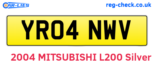 YR04NWV are the vehicle registration plates.