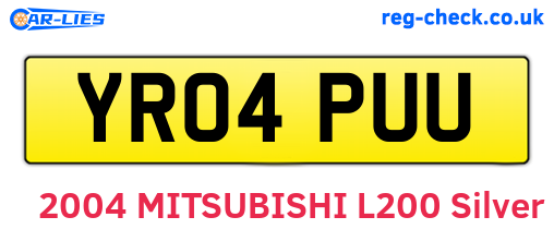 YR04PUU are the vehicle registration plates.