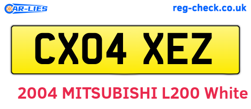 CX04XEZ are the vehicle registration plates.