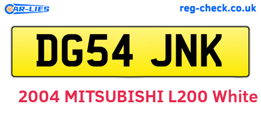 DG54JNK are the vehicle registration plates.