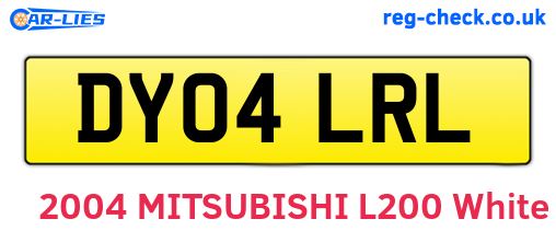 DY04LRL are the vehicle registration plates.