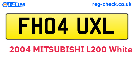 FH04UXL are the vehicle registration plates.