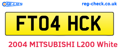 FT04HCK are the vehicle registration plates.