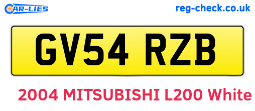 GV54RZB are the vehicle registration plates.