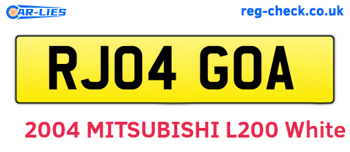 RJ04GOA are the vehicle registration plates.