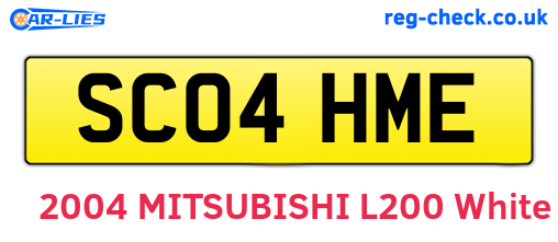 SC04HME are the vehicle registration plates.