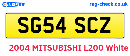 SG54SCZ are the vehicle registration plates.