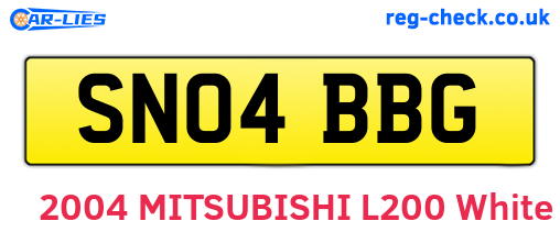 SN04BBG are the vehicle registration plates.