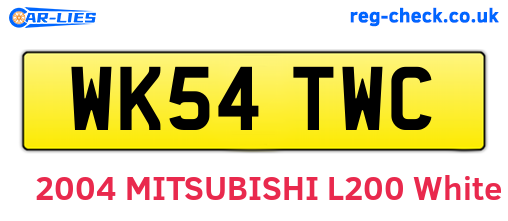 WK54TWC are the vehicle registration plates.