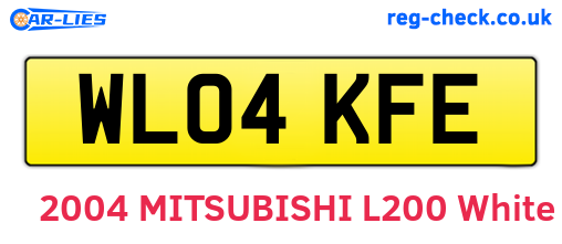 WL04KFE are the vehicle registration plates.