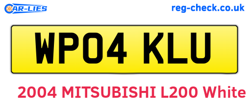 WP04KLU are the vehicle registration plates.