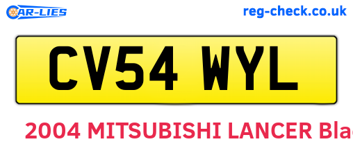 CV54WYL are the vehicle registration plates.