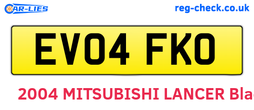 EV04FKO are the vehicle registration plates.