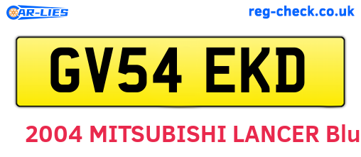 GV54EKD are the vehicle registration plates.