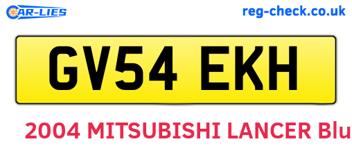GV54EKH are the vehicle registration plates.