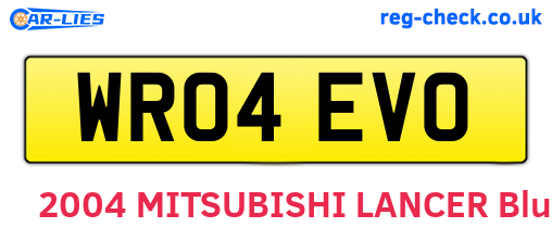 WR04EVO are the vehicle registration plates.