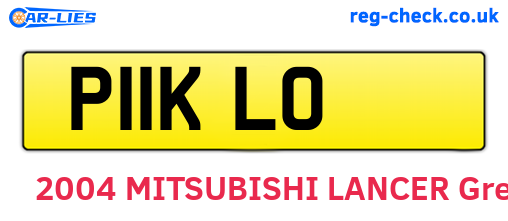 P11KLO are the vehicle registration plates.
