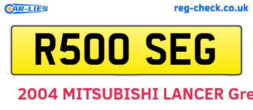 R500SEG are the vehicle registration plates.