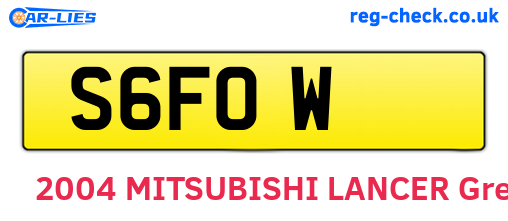S6FOW are the vehicle registration plates.