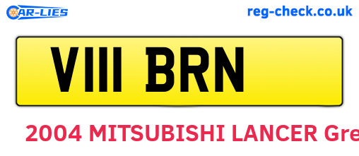 V111BRN are the vehicle registration plates.