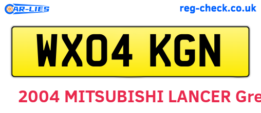 WX04KGN are the vehicle registration plates.