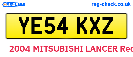 YE54KXZ are the vehicle registration plates.