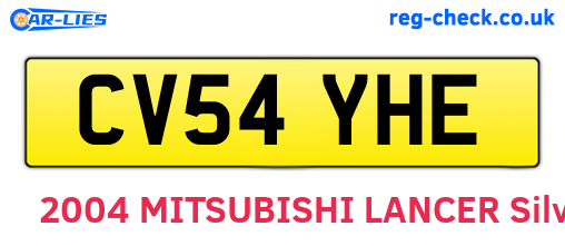 CV54YHE are the vehicle registration plates.