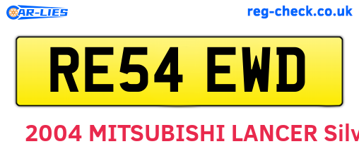 RE54EWD are the vehicle registration plates.