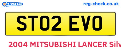 ST02EVO are the vehicle registration plates.