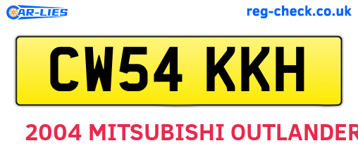 CW54KKH are the vehicle registration plates.