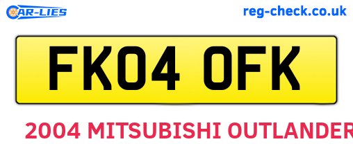 FK04OFK are the vehicle registration plates.