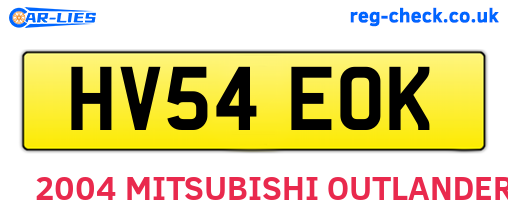 HV54EOK are the vehicle registration plates.
