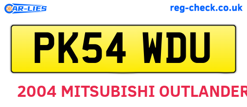 PK54WDU are the vehicle registration plates.