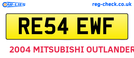 RE54EWF are the vehicle registration plates.