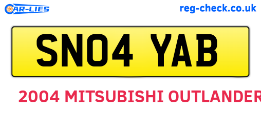 SN04YAB are the vehicle registration plates.
