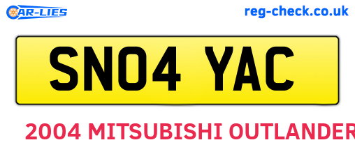 SN04YAC are the vehicle registration plates.