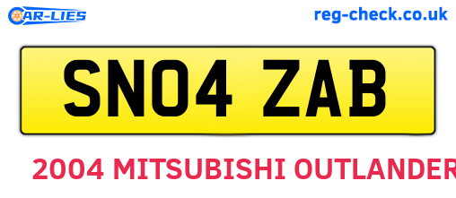 SN04ZAB are the vehicle registration plates.