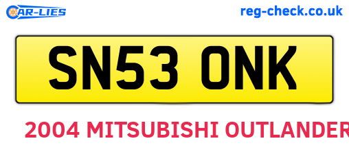 SN53ONK are the vehicle registration plates.