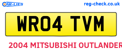 WR04TVM are the vehicle registration plates.