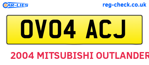 OV04ACJ are the vehicle registration plates.
