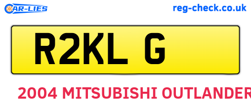 R2KLG are the vehicle registration plates.