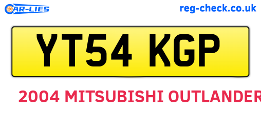 YT54KGP are the vehicle registration plates.