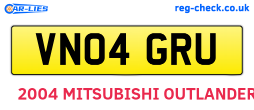 VN04GRU are the vehicle registration plates.