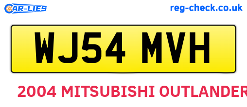 WJ54MVH are the vehicle registration plates.