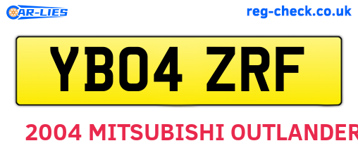YB04ZRF are the vehicle registration plates.