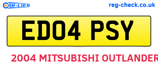ED04PSY are the vehicle registration plates.