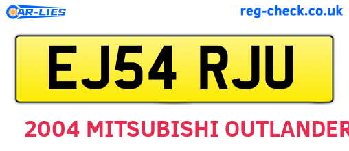 EJ54RJU are the vehicle registration plates.