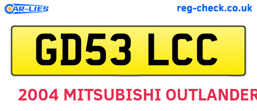 GD53LCC are the vehicle registration plates.