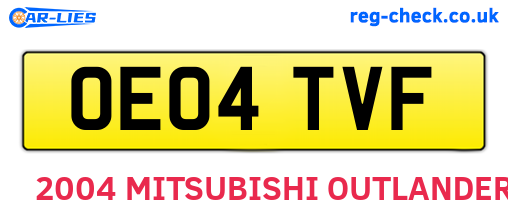 OE04TVF are the vehicle registration plates.