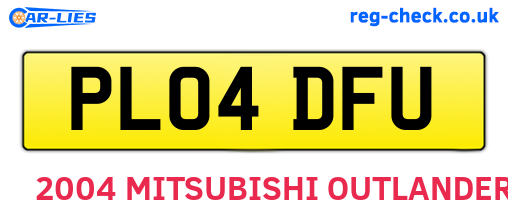 PL04DFU are the vehicle registration plates.